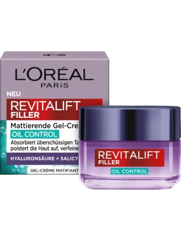 L'ORÉAL PARiS Gel visage Revitalift Filler Oil Control matifiant, 50 ml