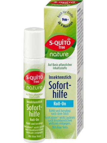 S-QUiTO free Roll-on piqûres d'insectes, fluide aux herbes à effet immédiat, 10 ml