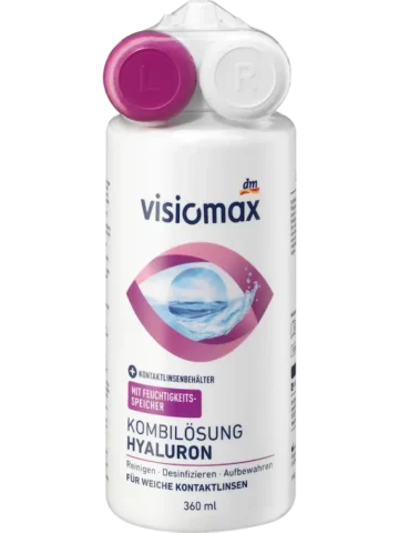 Visiomax Solution multifonction pour lentilles de contact avec acide hyaluronique, 360 ml