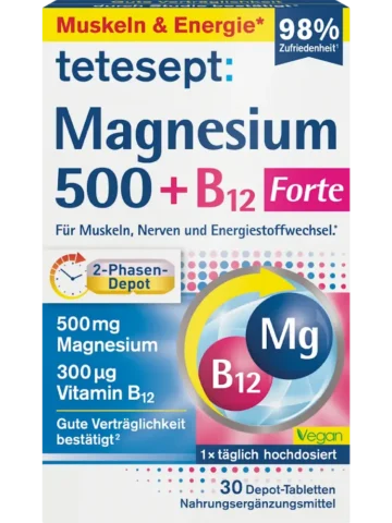 tetesept Comprimés Magnésium 500 + B12 Depot, 30 comprimés, 42,8 g