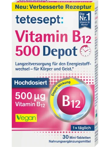 tetesept Comprimés Vitamine B12 Dépôt 500 µg, 30 pièces (8,3 g)