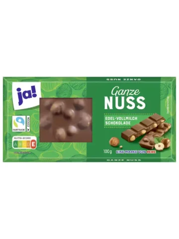ja! Chocolat aux noisettes entières, 100 g