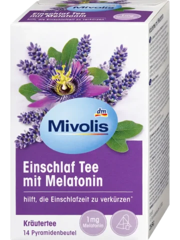 Mivolis Tisane pour le sommeil aux herbes avec mélatonine (14 sachets), 28 g