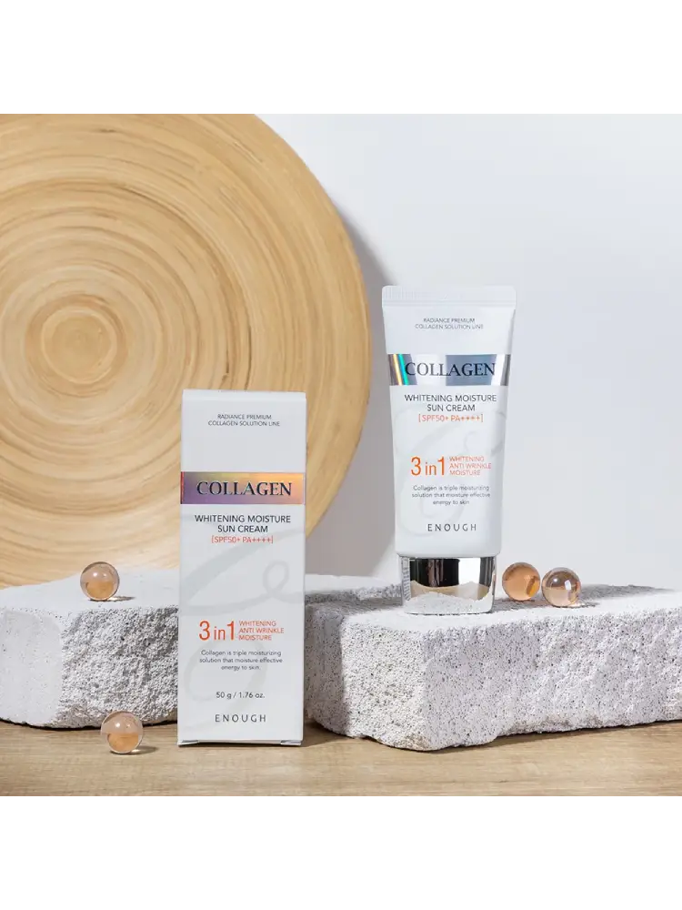 ENOUGH Crème solaire 3 en 1 Collagen Whitening Moisture, 50 ml (3 options)