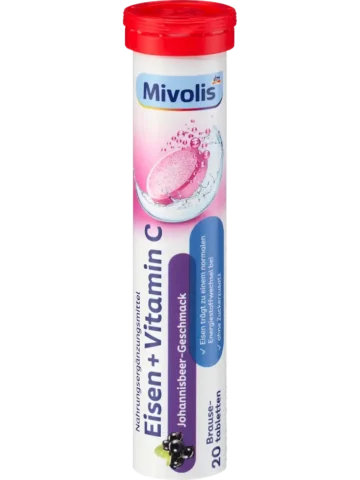 Mivolis Comprimés effervescents Fer + Vitamine C, 20 comprimés, 82 g