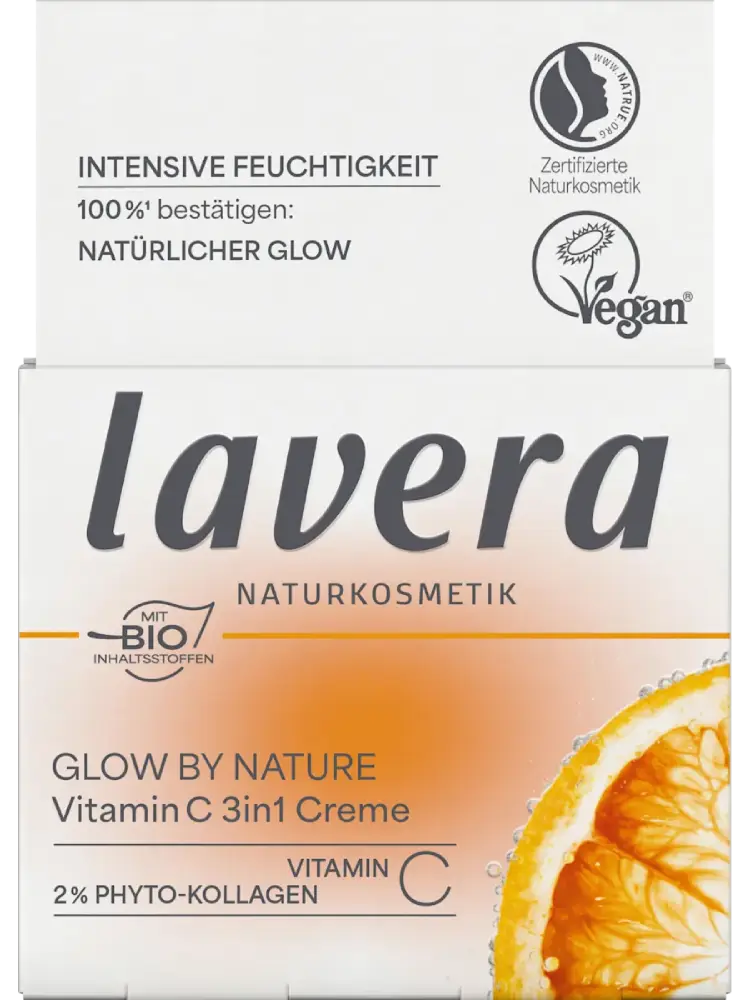 lavera COSMÉTIQUES NATURELS Crème visage Glow By Nature Vitamine C 3 en 1, 50 ml