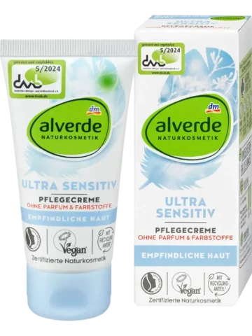 alverde NATURKOSMETIK Crème visage nourrissante Ultra Sensitive, 50 ml