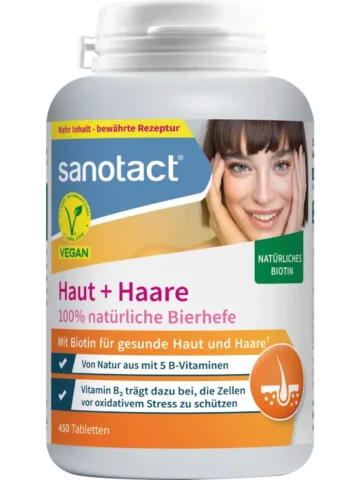 sanotact Comprimés de levure de bière pour la peau et les cheveux, 450 comprimés, 220 g